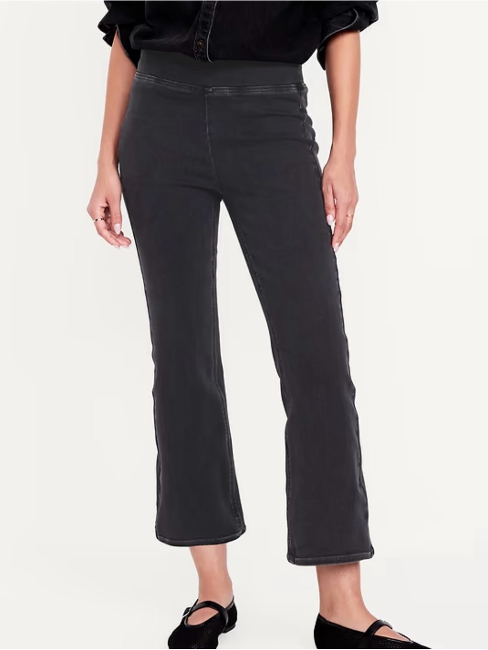 Old Navy Black Cropped Flare Jeans 8tall